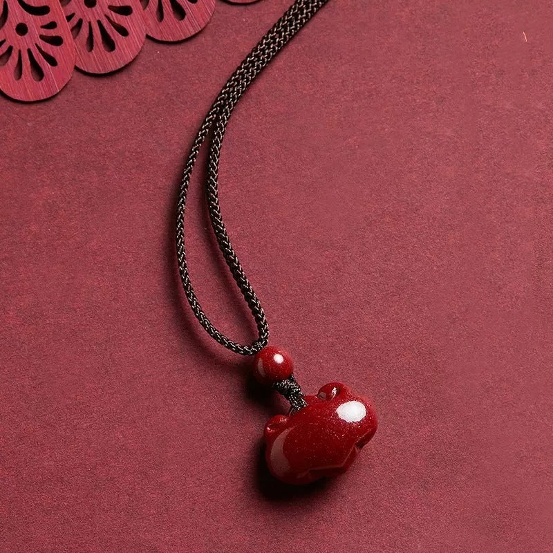 Cinnabar Ruyi Pendant Necklace