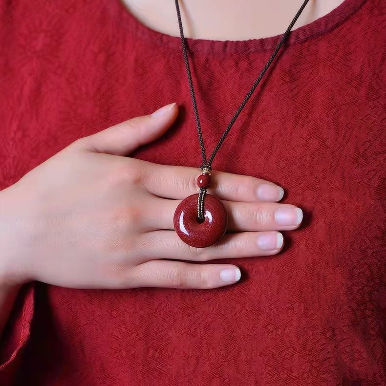 Cinnabar Peace Buckle Necklace