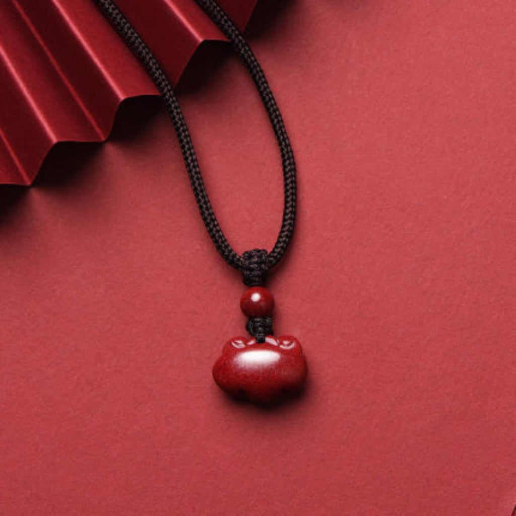 Cinnabar Ruyi Pendant Necklace